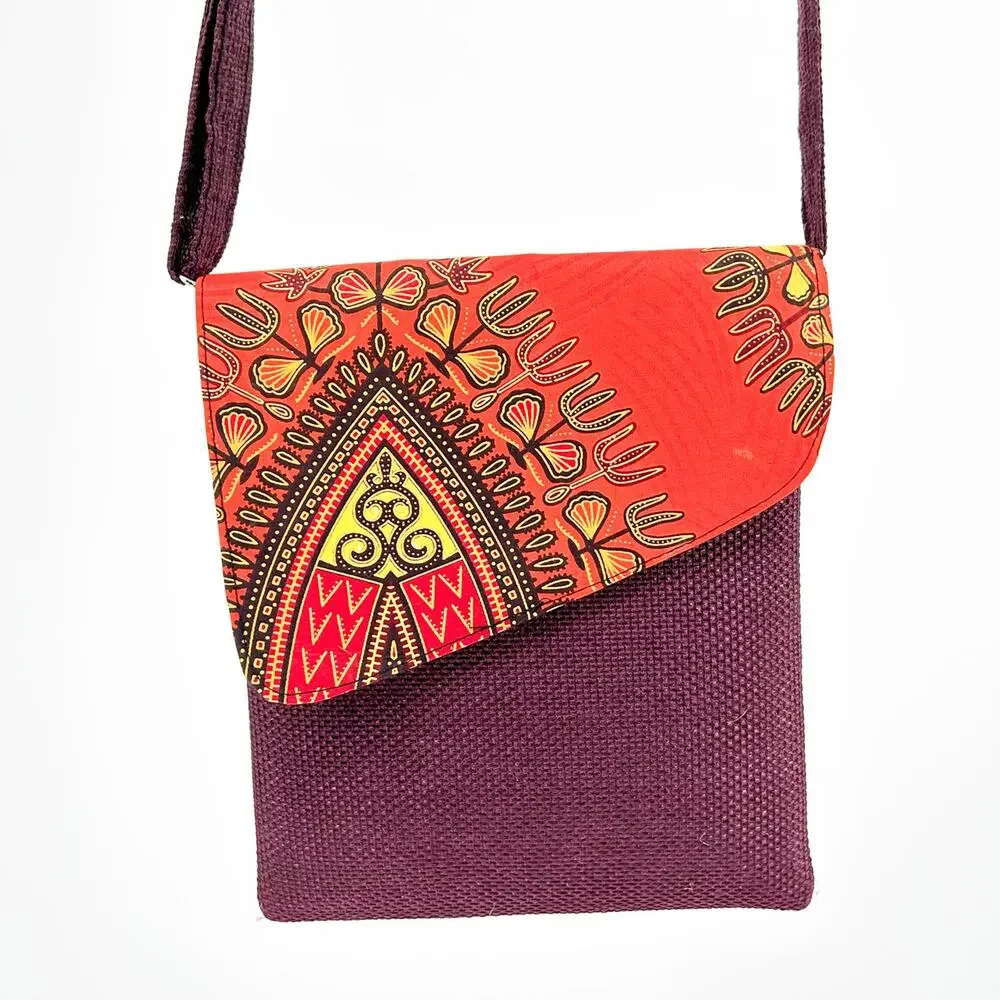 Handmade African Ankara Dashiki Print Crossbody Messenger Computer Bag